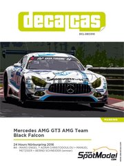 Decalcas: Marking / livery 1/24 scale - Mercedes AMG GT3 Black Falcon Team sponsored by AMG #4 - Maro Rene Engel (DE) + Adam Christodoulou (GB) + Manuel Metzger (DE) + Bernd Schneider (DE) - 24 Hours Nrburgring 2016 - water slide decals and assembly instructions - for Tamiya references TAM24345 and TAM24350