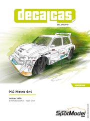 Decalcas: Marking / livery 1/24 scale - MG Metro 6r4 Group B - Ayrton Senna da Silva (BR) - Test Walles 1986 - water slide decals manufactured with digital technology, assembly instructions and painting instructions - for Belkits references BEL015, BEL-015, BEL016 and BEL-016