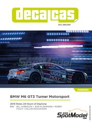 Decalcas: Marking / livery 1/24 scale - BMW M6 GT3 Turner Motorsport  Team sponsored by Liqui Moly #96 - Bill Auberlen (US) + Jens Klingmann (DE) + Robby Foley (US) + Dillon Machavern (US) - Rolex 24 Hours of Daytona 2019 - water slide decals and placement instructions - for Nunu references PN24001, PN24003, PN24027 and NU24027