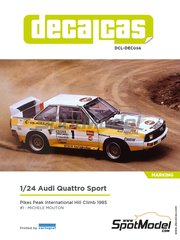 Decalcas: Marking / livery 1/24 scale - Audi Quattro Sport Audi Sport Team #1 - Michele Mouton (FR) - Pikes Peak Climb Hill Race 1985 - water slide decals and assembly instructions - for Nunu reference PN24023