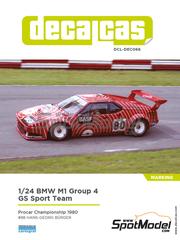 Decalcas: Decoraci�n escala 1/24 - BMW M1 Procar Equipo GS Sport patrocinado por Basf N� 80 - Hans-Georg B�rger (DE) - Campeonato Procar 1980 - calcas de agua e instrucciones de colocaci�n - para las referencias de Italeri 3643 y IT3643, o las referencias de Revell REV07247 y 80-7247