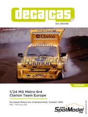 Decalcas: Marking / livery 1/24 scale - MG Metro 6R4 Clarion Europe Team sponsored by Camel #45 - Per Eklund (SE) - FIA European Rallycross Championship 1990 - water slide decals manufactured with digital technology, assembly instructions, painting instructions and tobacco sponsor decals - for Belkits references BEL015, BEL-015, BEL016 and BEL-016
