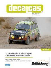 Decalcas: Marking / livery 1/24 scale - Renault 4 4x4 Sinpar Les fr�res Marreau Team sponsored by Africatours #120 - Claude Marreau (FR) + Bernard Marreau (FR) - Paris Dakar Rally 1980 - water slide decals, assembly instructions and painting instructions - for Heller reference 80759
