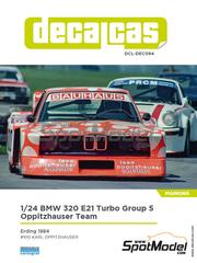 Decalcas: Marking / livery 1/24 scale - BMW 320 E21 Turbo Group 5 Oppitzhauser Team sponsored by Bauhaus #100 - Karl Oppitzhauser (AT) - Erding 1984 - water slide decals and placement instructions - for Beemax Model Kits reference BX24028
