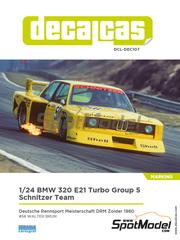 Decalcas: Marking / livery 1/24 scale - BMW 320 E21 Turbo Group 5 Schnitzer Team sponsored by Castrol #55 - Walter Brun (CH) - Deutsche Rennsport Meisterschaft DRM Zolder 1980 - paint masks, water slide decals and placement instructions - for Nunu reference BX24028