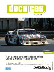 Decalcas: Decoracin escala 1/24 - Lancia Beta Montecarlo Turbo Grupo 5 Equipo Martini Racing N 65 - Michele Alboreto (IT) + Eddie Cheever (US) + Carlo Facetti (IT) - 24 Horas de Le Mans 1981 - calcas de agua e instrucciones de colocacin - para la referencia de Heller 80741
