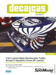 Decalcas: Marking / livery 1/24 scale - Lancia Beta Montecarlo Turbo Group 5 Squadra Corse HF Lancia Team #52 - Piercarlo Ghinzani (IT) + Markku Al�n (FI) + Gianfranco Brancatelli (IT) - 24 Hours Le Mans 1980 - water slide decals and placement instructions - for Heller reference 80741