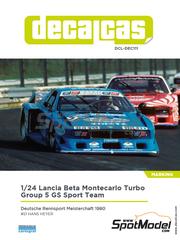 Decalcas: Decoracin escala 1/24 - Lancia Beta Montecarlo Turbo Grupo 5 Equipo GS Sport patrocinado por Fruit of the Loom N 51 - Eddie Cheever (US) + Hans Heyer (DE) - Deutsche Rennsport Meisterschaft DRM 1980 - calcas de agua e instrucciones de colocacin - para la referencia de Heller 80741