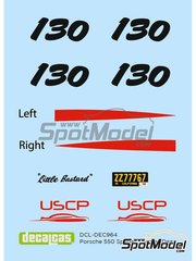 Decalcas: Decoracin escala 1/24 - Porsche 550 Spyder - James Dean (US) - calcas de agua fabricadas con tecnologa digital - para la referencia de USCP 24K003