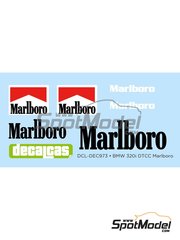 Decalcas: Marking / livery 1/24 scale - BMW 320i E46 sponsored by Marlboro - water slide decals manufactured with digital technology and tobacco sponsor decals - for Nunu references PN24007 and NU-24007