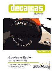 Decalcas: Logotypes 1/12 scale - Goodyear Eagle tyre marking set 1980, 1981, 1982, 1983, 1984, 1985, 1986, 1987, 1988 and 1989 - photo-etched parts image