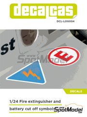 Decalcas: Logotipos escala 1/24 - Distintivos de corte de elctrico y extincin - calcas de agua