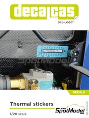 Decalcas: Logotypes 1/20 scale - Thermal stickers - water slide decals manufactured with digital technology