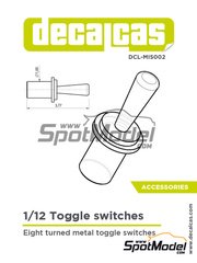 Decalcas: Detail 1/12 scale - Toggle switches - turned metal parts - 8 units image