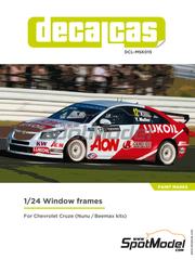 Decalcas: Window frame pre-cutted paint masks 1/24 scale - Chevrolet Cruze 1.6T - paint masks - for Beemax Model Kits references B24003 and Aoshima 082997, or Nunu reference PN24022