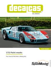 Decalcas: Mscaras escala 1/12 - Ford GT40 Mk II Equipo Shelby American - mscaras de pintura - para la referencia de Meng Model RS-002
