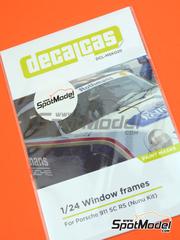 Decalcas: Mascara precortada para el marco de los cristales escala 1/24 - Porsche 911 SC RS - mscaras de pintura y manual de instrucciones - para la referencia de Nunu PN24011