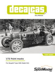 Decalcas: Mscaras escala 1/12 - Bugatti Type 35B N 12, 18 - mscaras de pintura - para la referencia de Italeri 4710