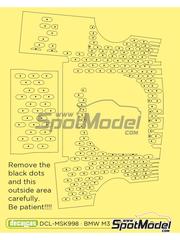 Decalcas: Masks 1/24 scale - BMW M3 E30 Valier Motorsport Team sponsored by Tic Tac #35, 36 - DTM - Deutsche Tourenwagen Masters  1992 - paint masks - for Decalcas reference DCL-DEC006