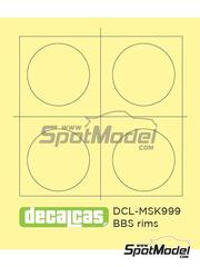 Decalcas: Masks 1/24 scale - BBS rims and tyres - paint masks - for Decalcas reference DCL-PAR037