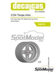 Decalcas: Rims 1/24 scale - Targa rims - resin parts and water slide decals - for Italeri references 3662, ITA3662, 3662S and 3690 - 4 units
