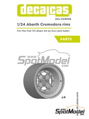 Decalcas: Rims 1/24 scale -  Abarth Cromodora - resin parts - for Italeri references 3662, ITA3662, 3662S and 3690 - 4 units