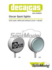 Decalcas: Luces escala 1/24 - Faros Oscar - piezas impresas en 3D y calcas de agua - 4 + 4 unidades