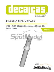 Decalcas: Vlvula de inflado escala 1/24 - Vlvulas de inflado clsicas - piezas de resina - 40 unidades