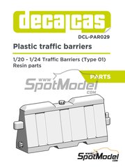 Decalcas: Detalle escala 1/24 - Barrera de plastico tipo 1 - piezas de resina - 2 unidades