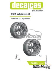 Decalcas: Set de llantas y neumticos escala 1/24 - Ford GT - 24 Horas de Le Mans 2017 - piezas de resina - para las referencias de Revell REV07041 y 85-4418 - 2 + 2 unidades