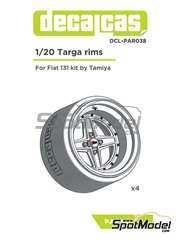 Decalcas: Rims 1/20 scale - Targa - resin parts and water slide decals - for Decalcas reference DCL-DEC051, or Tamiya references TAM20013, TAM20015 and TAM20069 - 4 units image