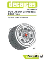 Decalcas: Rims and tyres set 1/20 scale - Abarth Cromodora CD68 - resin parts and water slide decals - for Decalcas reference DCL-DEC052 - 4 units image