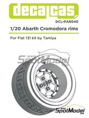 Decalcas: Llantas escala 1/20 -  Abarth Cromodora  - piezas de resina - para las referencias de Tamiya TAM20013, TAM20015 y TAM20069 - 4 unidades