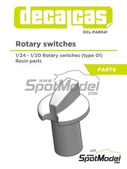 Decalcas: Detalle escala 1/24 - Interruptor rotativo - piezas de resina - 14 unidades
