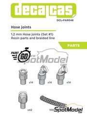 Decalcas: Rcores escala 1/20 - Racores de 1.2mm set 1 - piezas de resina y otros materiales - 42+14+14+14+1 unidades