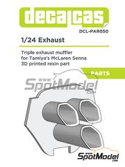 Decalcas: Exhaust 1/24 scale - McLaren Senna - 3D printed parts - for Tamiya references TAM24355, T24355 and TAM24355ST