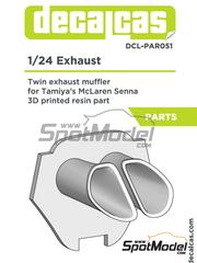 Decalcas: Exhaust 1/24 scale - McLaren Senna - 3D printed parts - for Tamiya references TAM24355, T24355 and TAM24355ST