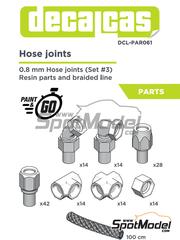 Decalcas: Rcores escala 1/24 - Racores de 0.8mm set 3 - piezas impresas en 3D y otros materiales - 14+14+28+42+14+14+14 unidades