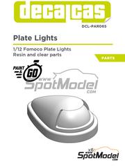 Decalcas: Lights 1/12 scale - Fomoco plate lights - 3D printed parts - 6 units