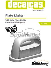 Decalcas: Lights 1/12 scale - Hella plate lights - 3D printed parts - 6 units