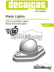 Decalcas: Lights 1/12 scale - Lucas plate lights - 3D printed parts - 6 units