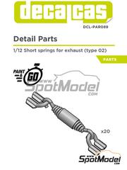 Decalcas: Detalle escala 1/12 - Muelles cortos para tubos de escape - Tipo 2 - piezas impresas en 3D - 20 unidades
