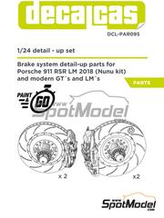 Decalcas: Brakes 1/24 scale - Porsche 911 991 GT3 RSR 2018 - 3D printed parts, water slide decals and assembly instructions - for Decalcas reference DCL-PAR094, or Nunu reference PN24040