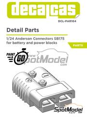 Decalcas: Detail 1/24 scale - Anderson Connectors SB175 for battery and power blocks - 3D printed parts - 20 units