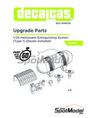 Decalcas: Fire extinguisher 1/24 scale - Heinzmann extinguisher - 3D printed parts and water slide decals manufactured with digital technology - 4 units image