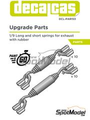 Decalcas: Detail 1/9 scale - Long and short springs for exhausts with rubber - 3D printed parts - 10 + 10 units