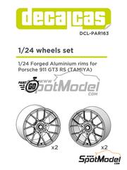 Decalcas: Rims 1/24 scale - Forged aluminium rims for Porsche 911 992 GT3 RS - 3D printed parts - for Tamiya reference TAM24370 - 2 + 2 units