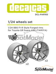 Decalcas: Rims 1/24 scale - BBS FI-R Style Forged - 3D printed parts and water slide decals - for Tamiya references TAM24351 and TAM24371