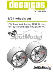 Decalcas: Rims 1/24 scale - Volk Racing Rays TE37-SL - 3D printed parts and water slide decals - for Tamiya references TAM24351 and TAM24371