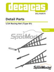 Decalcas: Detail up set 1/24 scale - Triangular Safety Racing Net - 3D printed parts